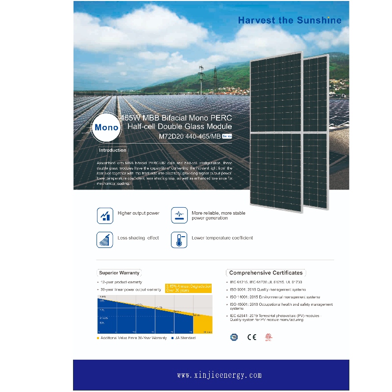 Chiny producent hurtowni 385 wat -610 watów paneli słonecznych System podwójny, podwójne szklanki